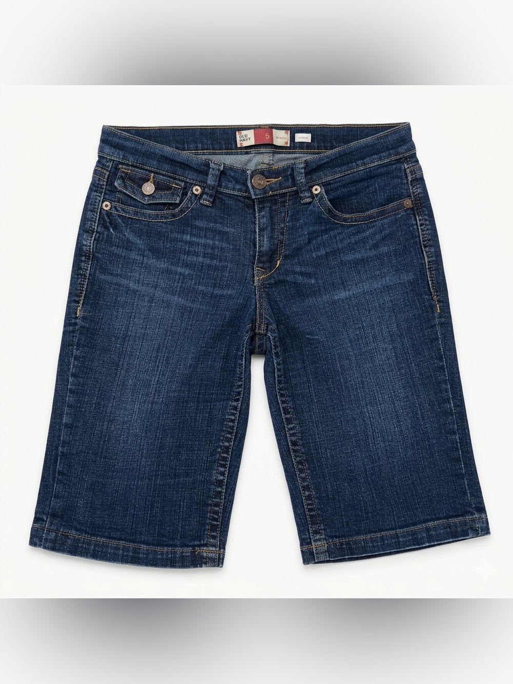 Old Navy Dark Blue Cropped Denim Bermuda Shorts